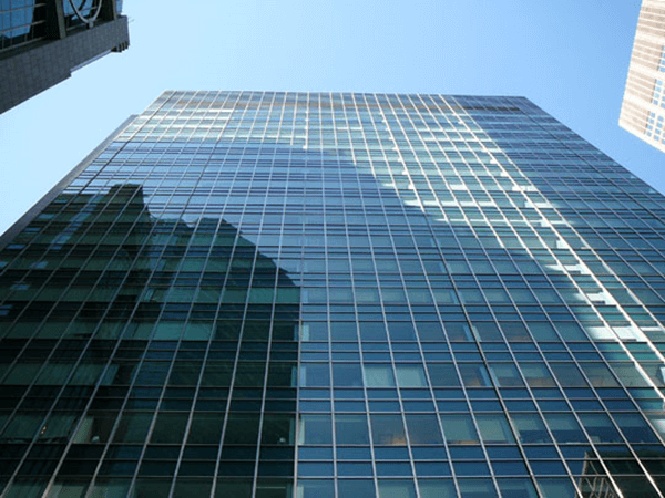 stainless steel and glass curtain wall